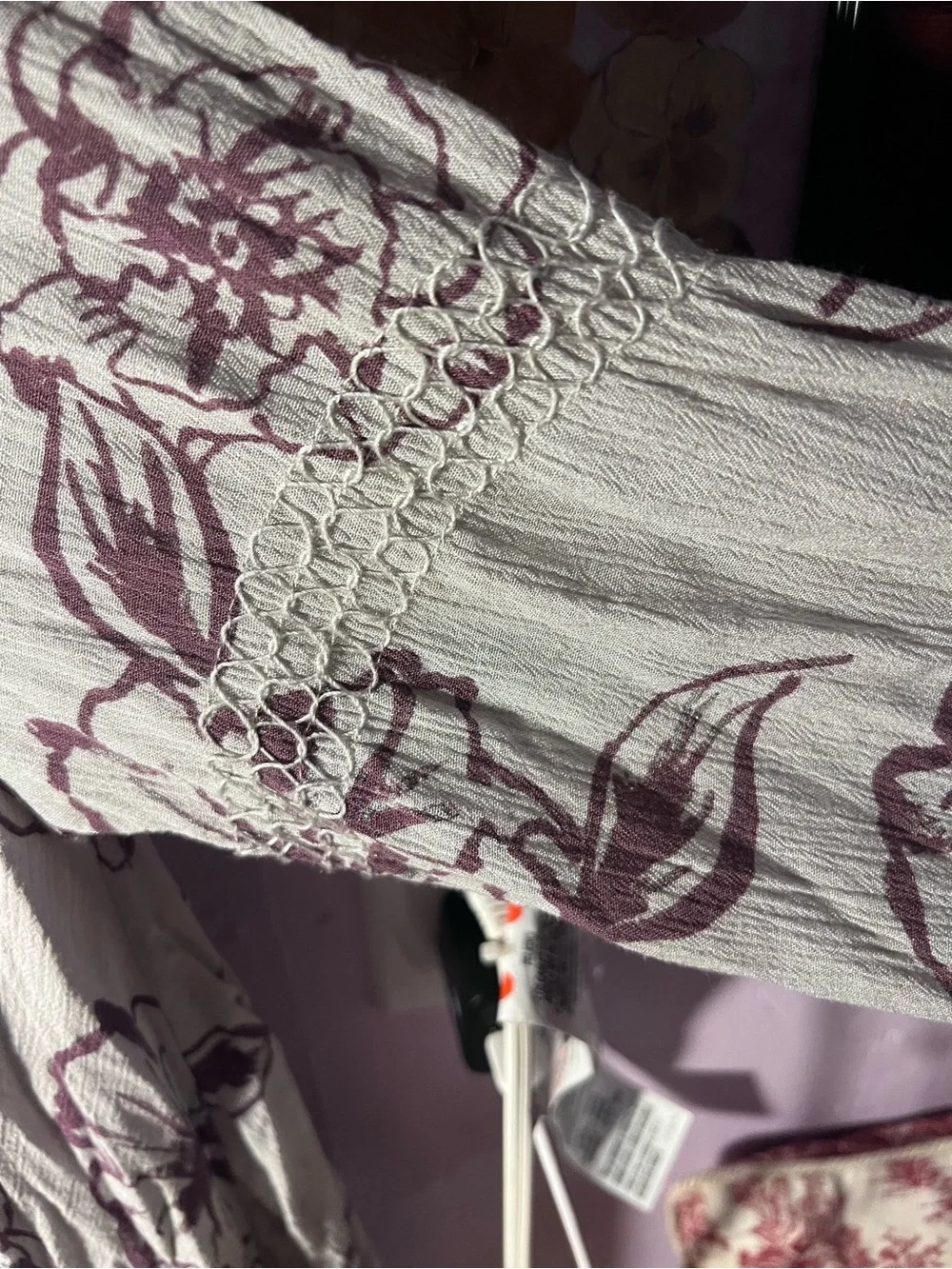 Free people Women’s Floral Keyhole Blouse in Light Cream and Mauve